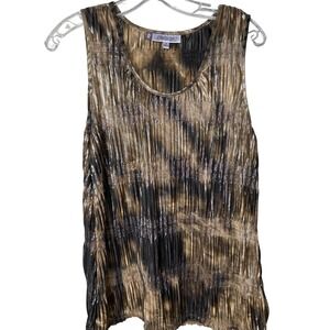 JENNIFER LOPEZ Women's‎ Sleeveless Pleated Tank Top-Medium-Metallic Tie Dye